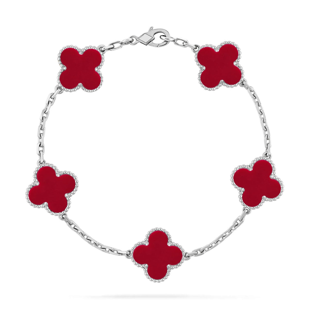 [Kaelin Vow] CLOVER 5 MOTIF RED CORNELIAN BRACELET COLLECTION