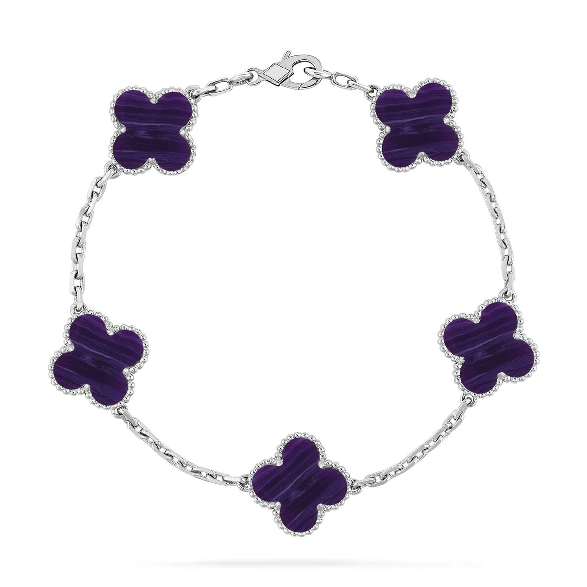 [Kaelin Vow]CLOVER 5 MOTIF PURPLE STRIPES BRACELET COLLECTION