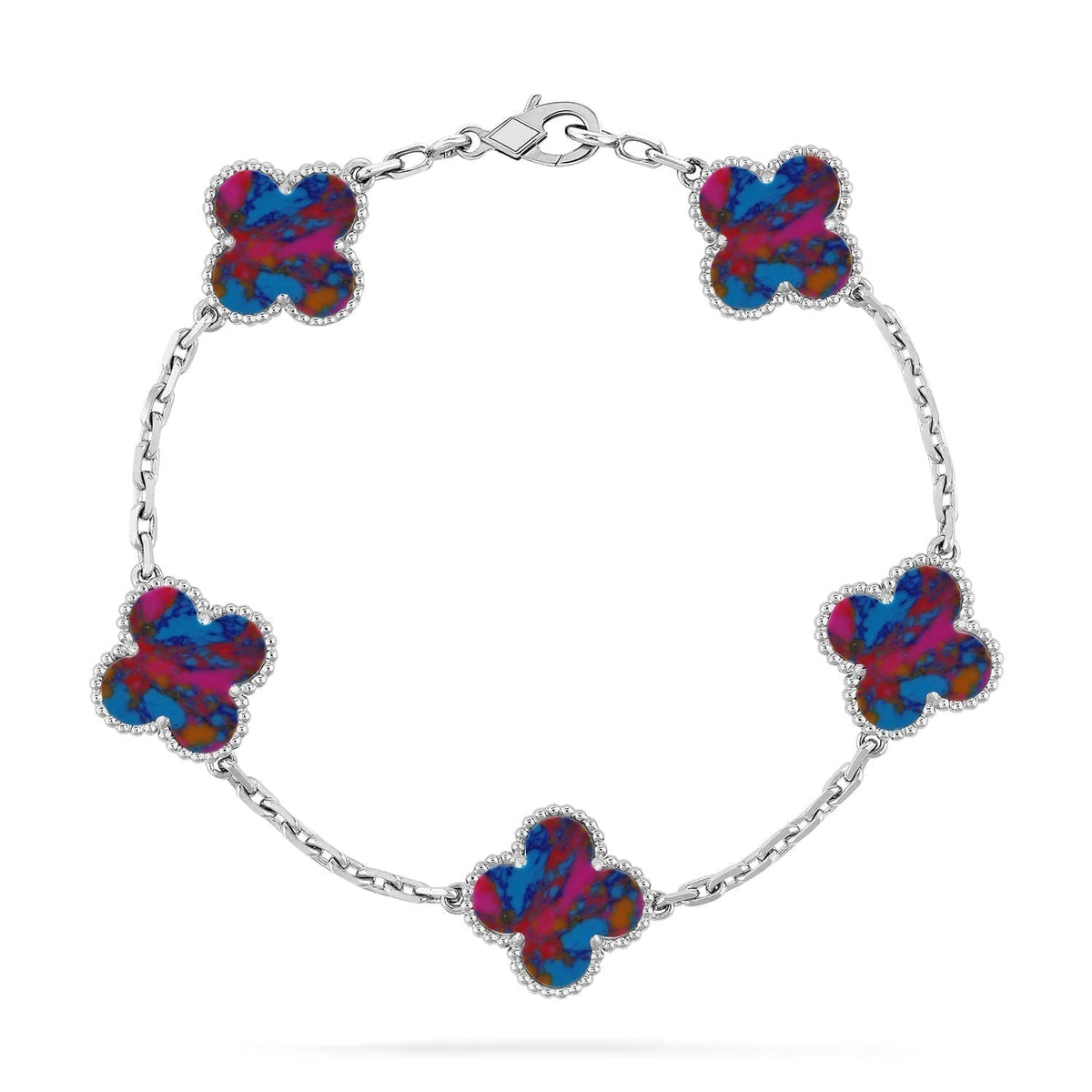 [Kaelin Vow]CLOVER 5 MOTIF COLOR GEMSTONES BRACELET COLLECTION