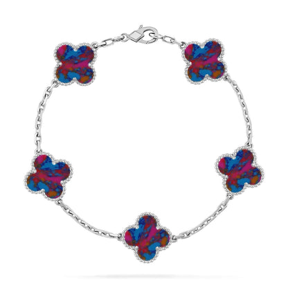 [Kaelin Vow]CLOVER 5 MOTIF COLOR GEMSTONES BRACELET COLLECTION