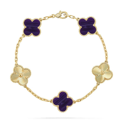 [Kaelin Vow]CLOVER 5 MOTIF PURPLE STRIPES BRACELET COLLECTION