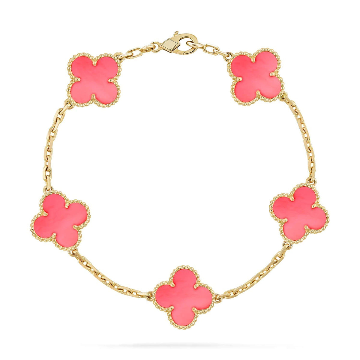 [Kaelin Vow] CLOVER 5 MOTIFS  PINK MOP BRACELET COLLECTION