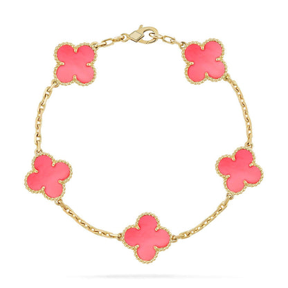[Kaelin Vow] CLOVER 5 MOTIFS  PINK MOP BRACELET COLLECTION