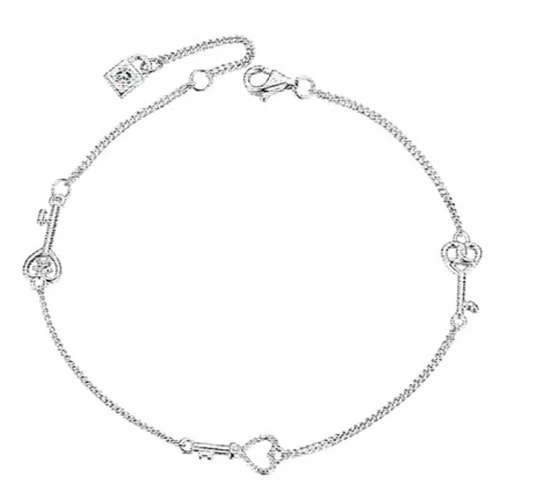 Platin-Schlüsselarmband