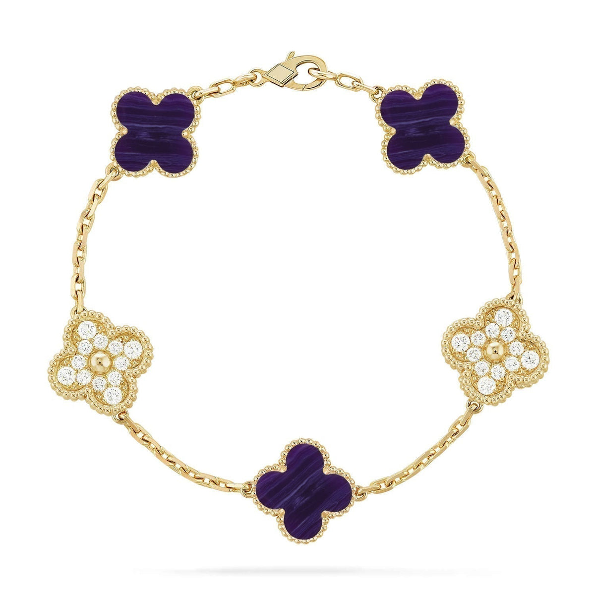 [Kaelin Vow]CLOVER 5 MOTIF PURPLE STRIPES BRACELET COLLECTION