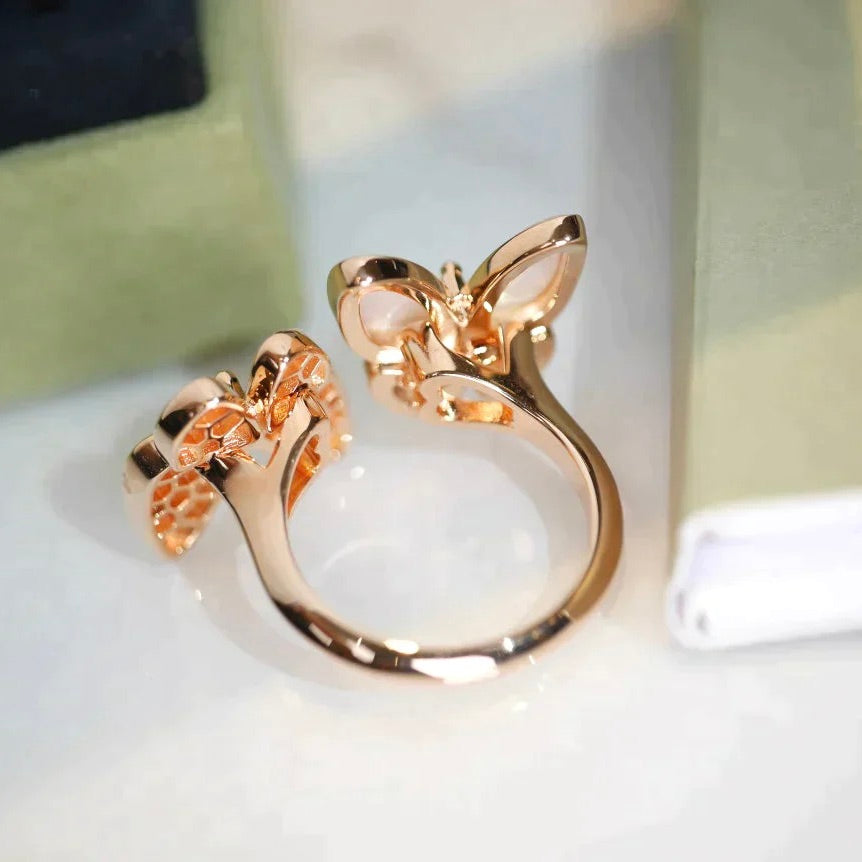 [Kaelin Vow]TWIN BUTTERFLY DIAMOND MOP RING