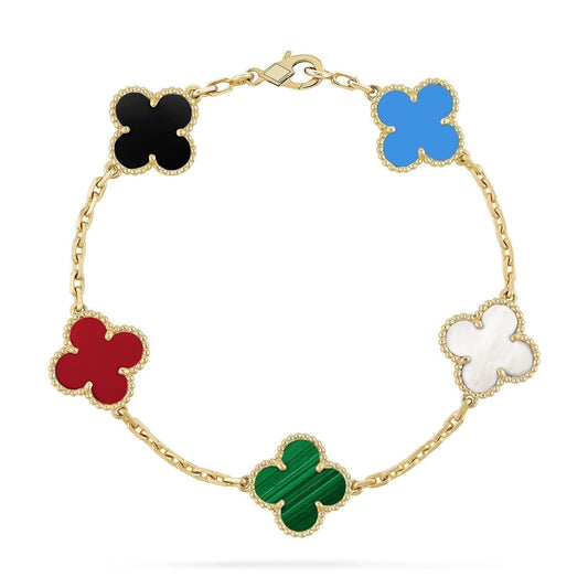 [Kaelin Vow]CLOVER 5 MOTIFS MULTICOLOR BRACELET