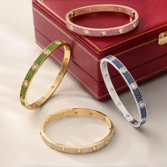 [Kaelin Vow]2026 PAVE GEMSTONE LOVE BRACELET 6.1MM 10 DIAMONDS