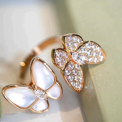 [Kaelin Vow]TWIN BUTTERFLY DIAMOND MOP RING