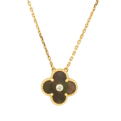 [Kaelin Vow]CLOVER 15MM DIAMOND AND MOTHER-OF-GREY NECKLACE