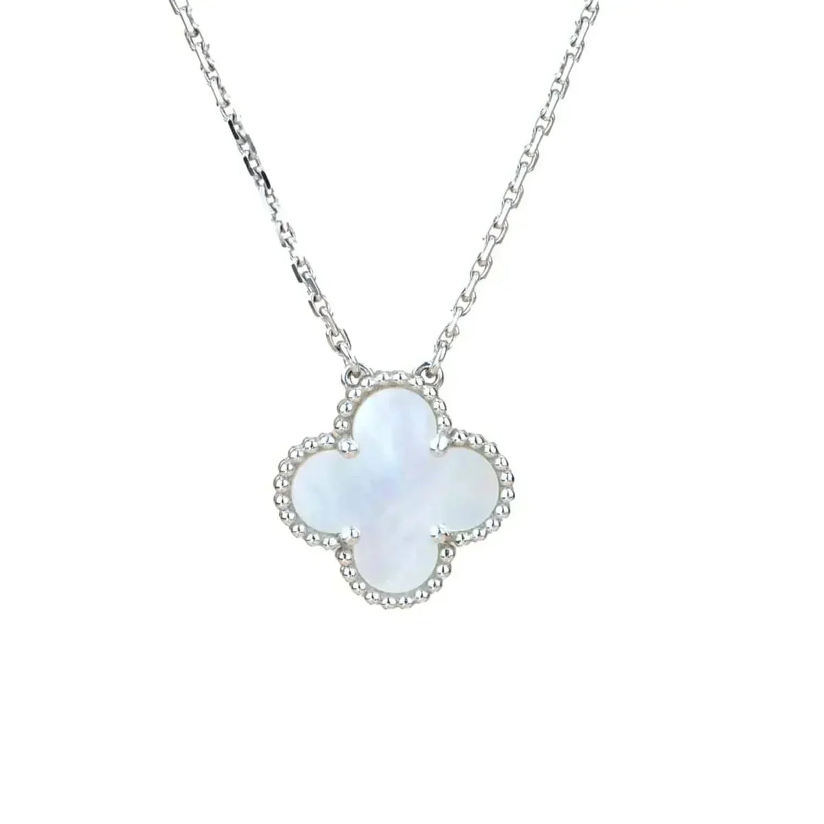 [Kaelin Vow]CLOVER  15MM WHITE MOTHER-OF-PEARL SILVER