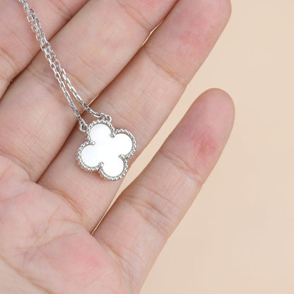 [Kaelin Vow]CLOVER  15MM WHITE MOTHER-OF-PEARL SILVER