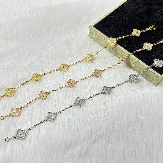 [Kaelin Vow]CLOVER 6 MOTIF DIAMOND BRACELET