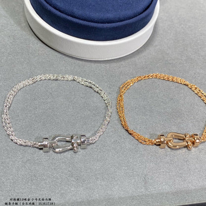[Kaelin Vow]FORCE SMALL HORSESHOE  DIAMOND CHAIN ROPE BRACELET