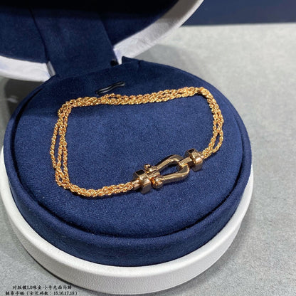 [Kaelin Vow]FORCE SMALL HORSESHOE  DIAMOND CHAIN ROPE BRACELET