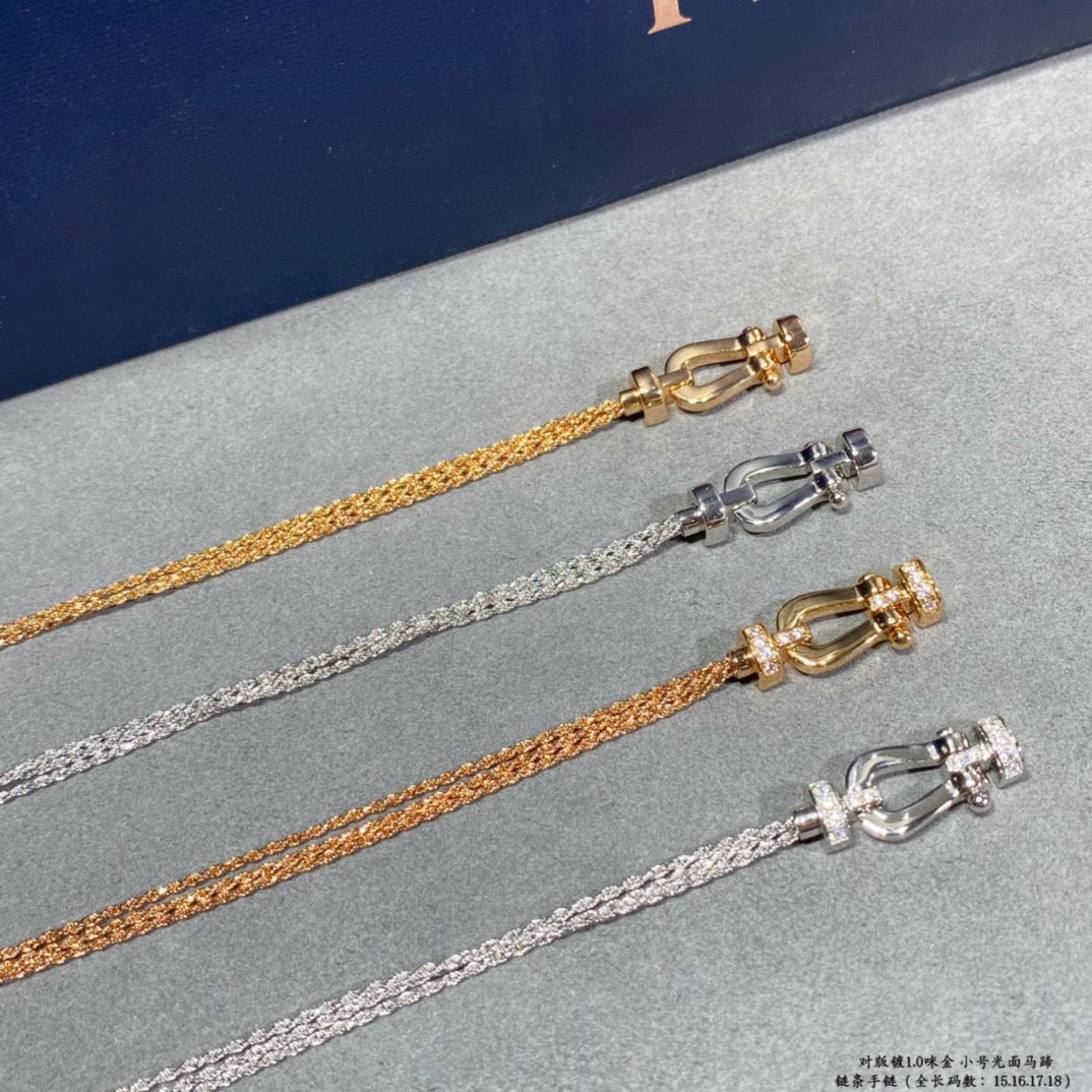 [Kaelin Vow]FORCE SMALL HORSESHOE  DIAMOND CHAIN ROPE BRACELET
