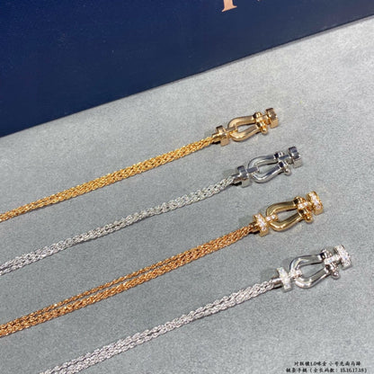 [Kaelin Vow]FORCE SMALL HORSESHOE  DIAMOND CHAIN ROPE BRACELET