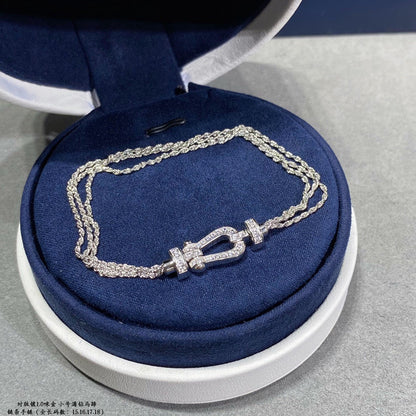 [Kaelin Vow]FORCE SMALL HORSESHOE  DIAMOND CHAIN ROPE BRACELET
