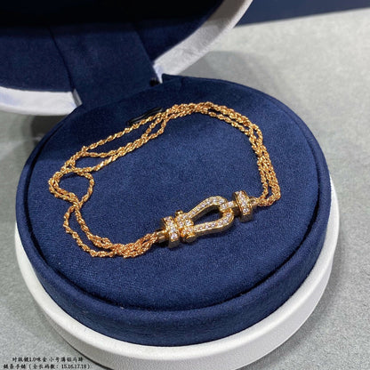 [Kaelin Vow]FORCE SMALL HORSESHOE  DIAMOND CHAIN ROPE BRACELET