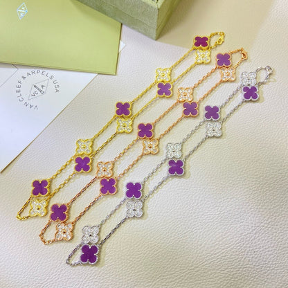 [Kaelin Vow Jewelry]CLOVER 10 MOTIFS  PURPLE VIOLET DIAMOND NECKLACE