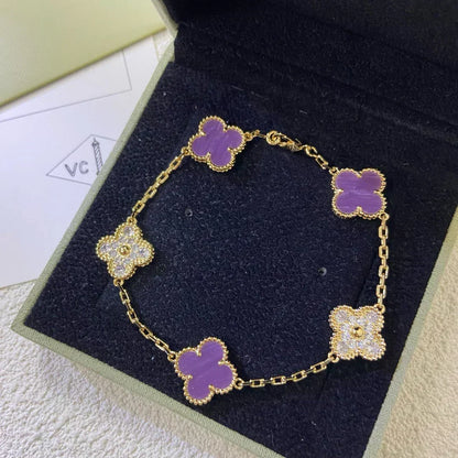 [Kaelin Vow] CLOVER 5 MOTIF VIOLET BRACELET COLLECTION