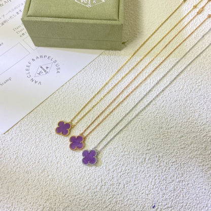 [Kaelin Vow Jewelry]CLOVER 15MM  PURPLE VIOLET NECKLACE