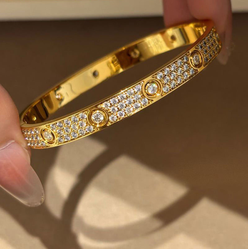 [Kaelin Vow] LIEBESARMBAND 6,1 MM DIAMANTBESETZT 10 GROSSE DIAMANTEN