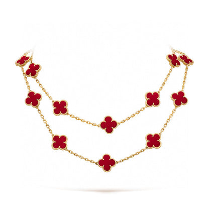 [Kaelin Vow]CLOVER 20 MOTIFS CARNELIAN NECKLACE