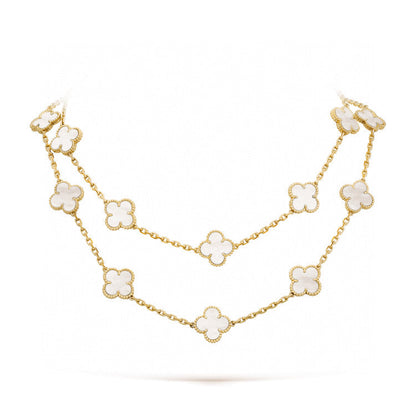 [Kaelin Vow]CLOVER 20 MOTIFS WHITE MOP NECKLACE