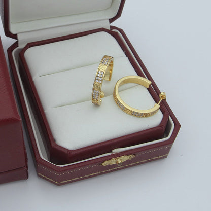 [Kaelin Vow]LOVE EARRINGS 3.6MM DIAMOND PAVED