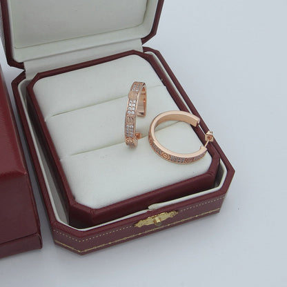 [Kaelin Vow]LOVE EARRINGS 3.6MM DIAMOND PAVED