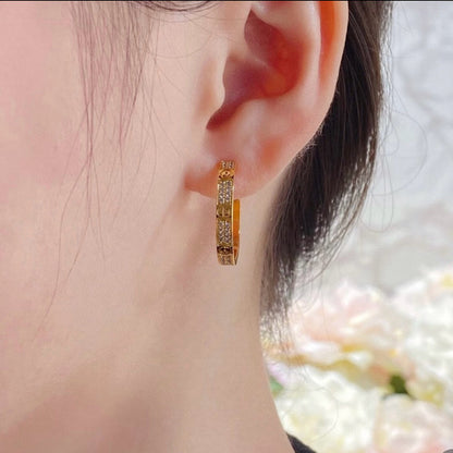 [Kaelin Vow]LOVE EARRINGS 3.6MM DIAMOND PAVED
