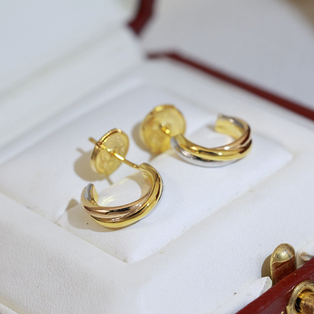 [Kaelin Vow]TRINITY ON DIAMOND MINI EARRINGS