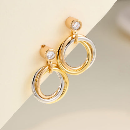 [Kaelin Vow]TRINITY ON DIAMOND  EARRINGS