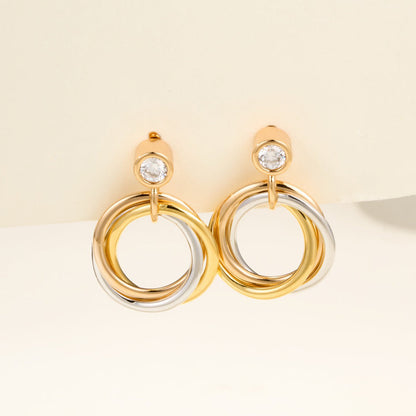 [Kaelin Vow]TRINITY ON DIAMOND  EARRINGS