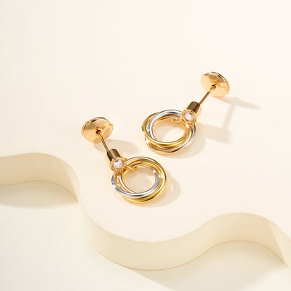 [Kaelin Vow]TRINITY ON DIAMOND  EARRINGS