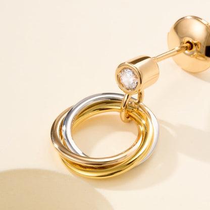 [Kaelin Vow]TRINITY ON DIAMOND  EARRINGS