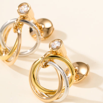[Kaelin Vow]TRINITY ON DIAMOND  EARRINGS