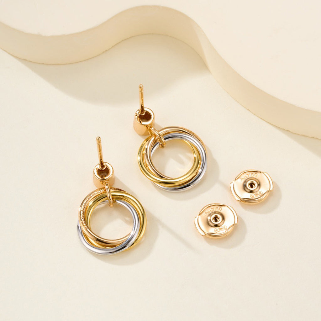 [Kaelin Vow]TRINITY ON DIAMOND  EARRINGS