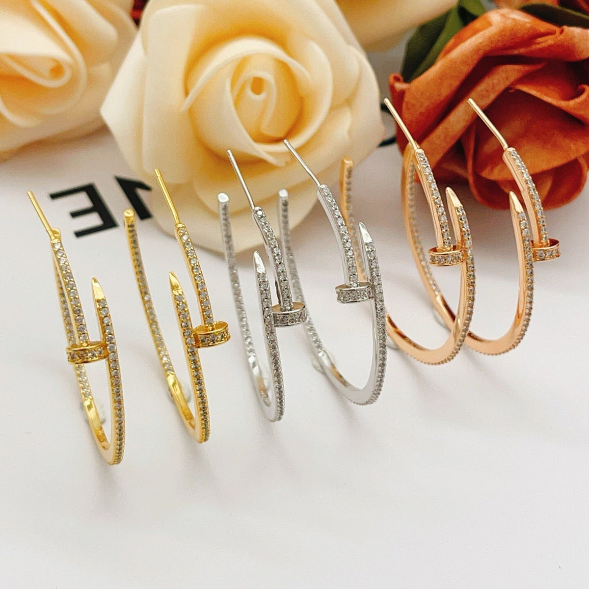 [Kaelin Vow]JUSTE FULL DIAMOND LARGE EARRINGS