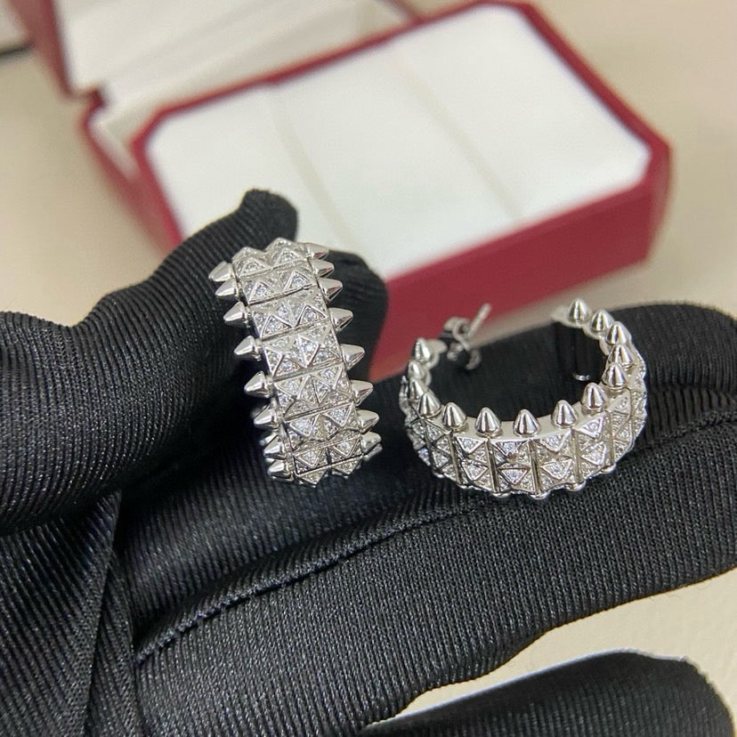 [Kaelin Vow]CLASH 9.2MM FULL DIAMOND DOUBLE ROW EARRINGS