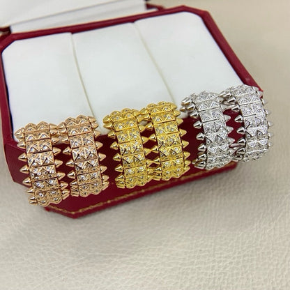 [Kaelin Vow]CLASH 9.2MM FULL DIAMOND DOUBLE ROW EARRINGS