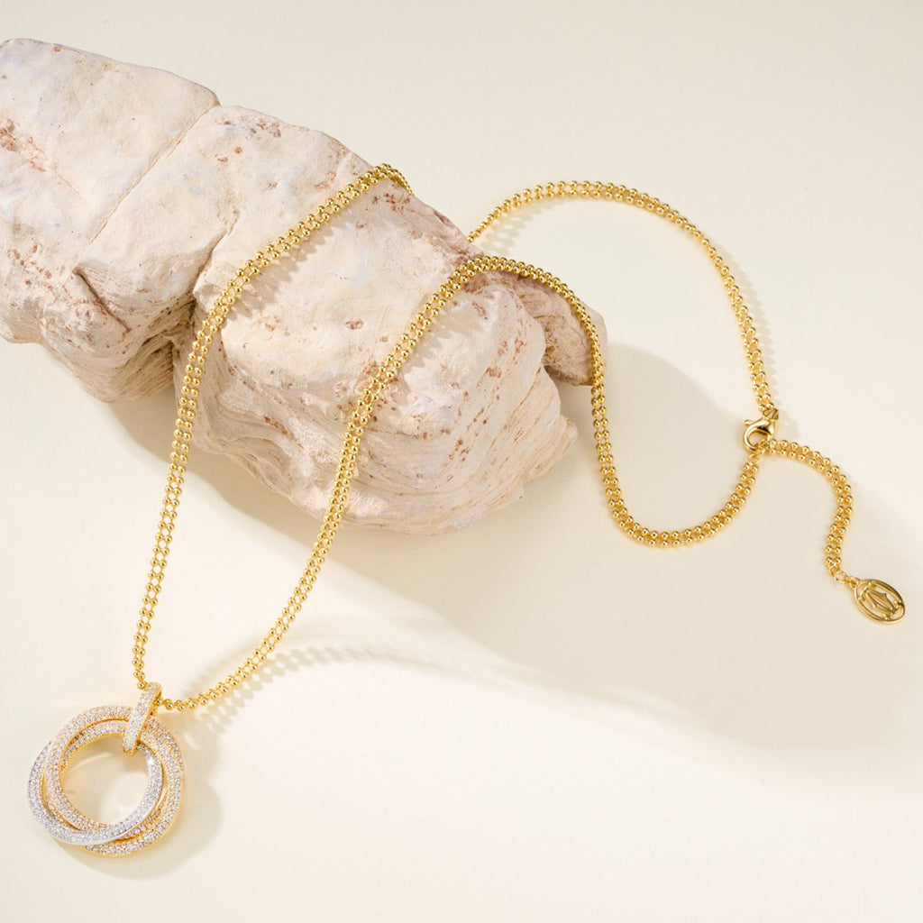 [Kaelin Vow]TRINITY LARGE FULL DIAMOND  NECKLACE