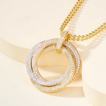 [Kaelin Vow]TRINITY LARGE FULL DIAMOND  NECKLACE