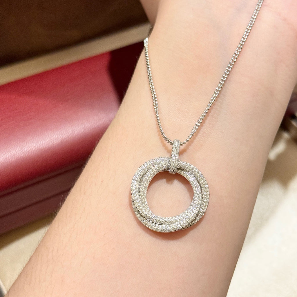 [Kaelin Vow]TRINITY LARGE FULL DIAMOND  NECKLACE
