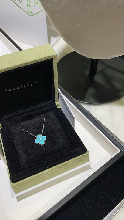 [Kaelin Vow]CLOVER 15MM DIAMOND SVRES PORCELAIN  NECKLACE SILVER