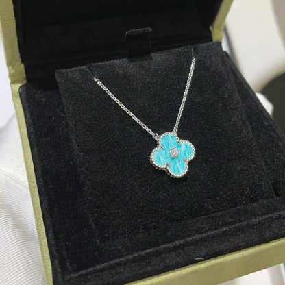 [Kaelin Vow]CLOVER 15MM DIAMOND SVRES PORCELAIN  NECKLACE SILVER