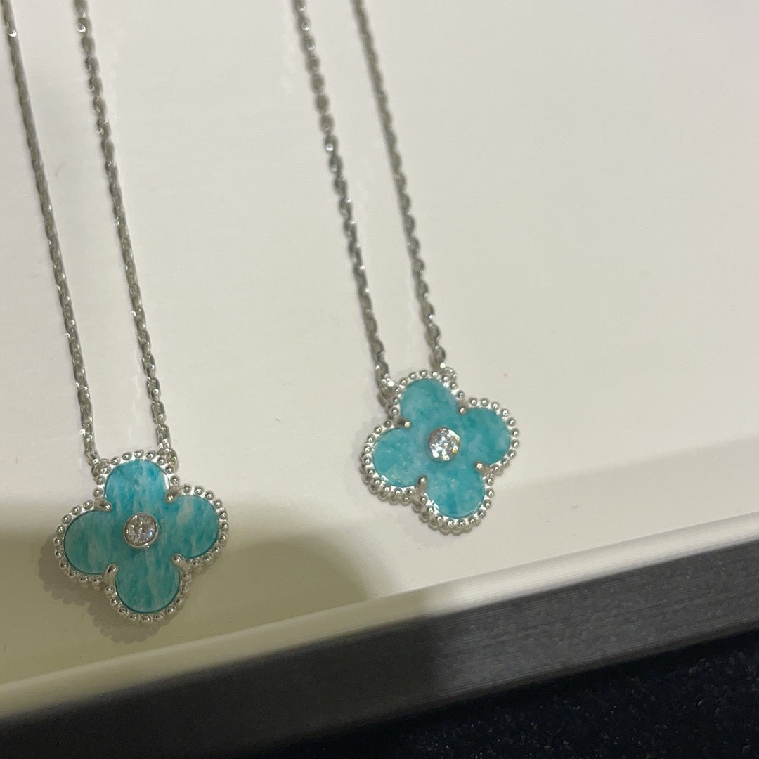 [Kaelin Vow]CLOVER 15MM DIAMOND SVRES PORCELAIN  NECKLACE SILVER