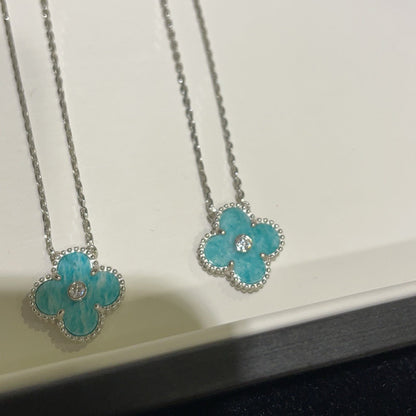[Kaelin Vow]CLOVER 15MM DIAMOND SVRES PORCELAIN  NECKLACE SILVER