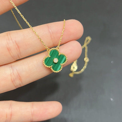 [Kaelin Vow]CLOVER 15MM DIAMOND TURQUOISE NECKLACE